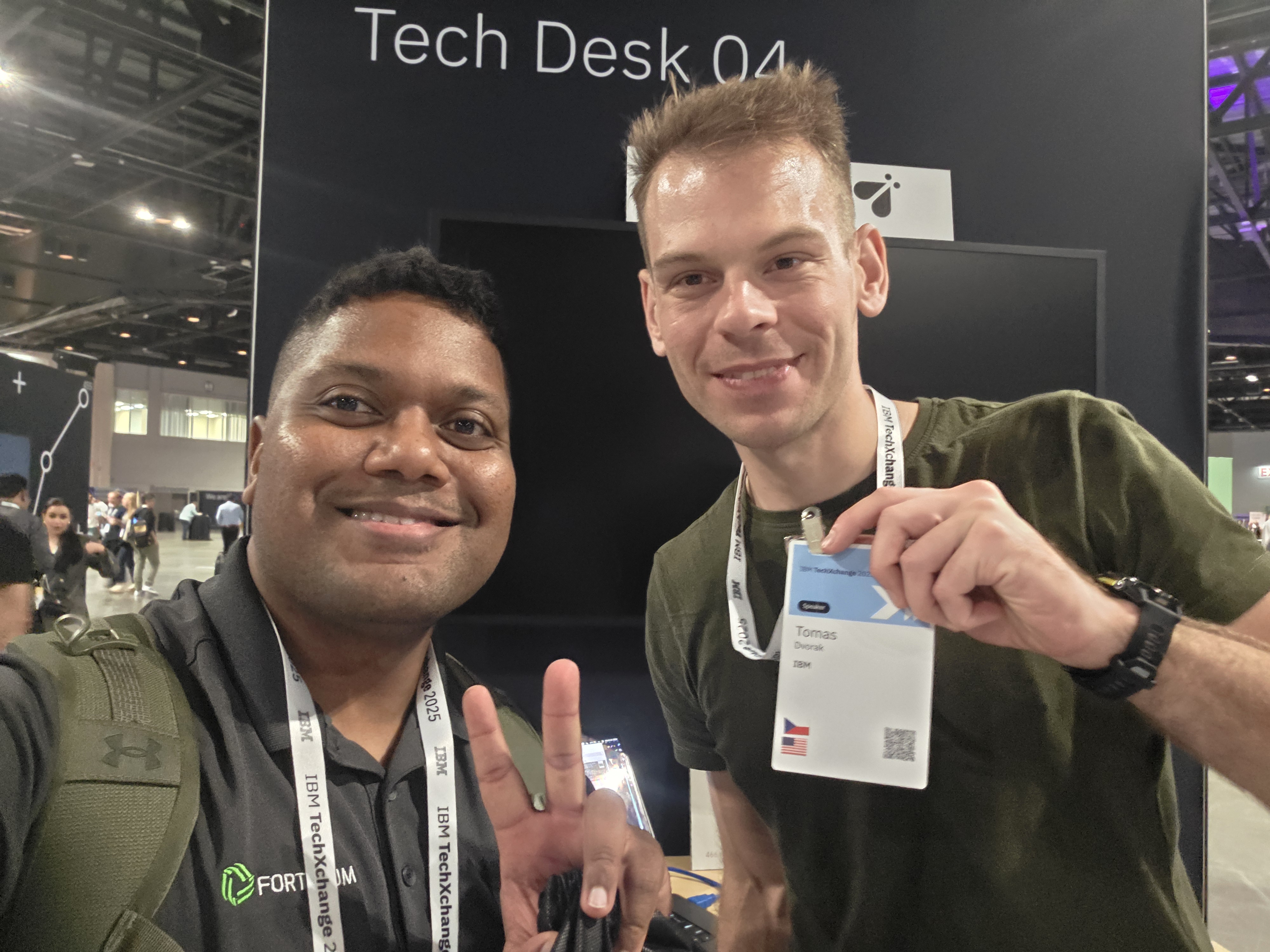 IBM TechxChange Orlando 2025 - connecting at Tech Desk with international attendees