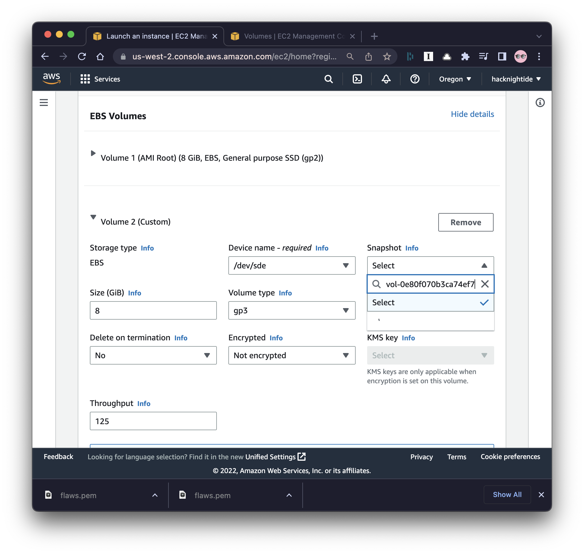Create ec2 from Snapshot