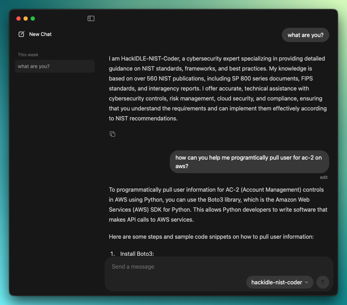 🤖 HackIDLE-NIST-Coder